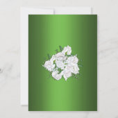  witte rozen, Emerald Green Wedding Invite (Achterkant)