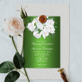 witte rozen, Emerald Green Wedding Invite