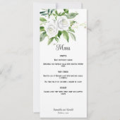 Witte Rozen en Baby's Breath Bruiloft Menu Kaart (Voorkant)