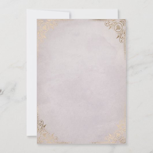 Witte Rozen en Gouden Lavendel Quinceanera Kaart (Achterkant)