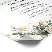  witte rozen en groen Signature drinken Poster (Hoek)