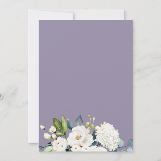 Witte Rozen en Hydrangeas Elegant 50ste verjaardag Kaart (Achterkant)