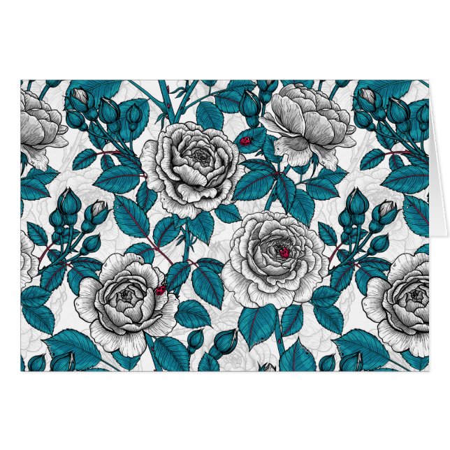 Witte rozen en ladybugs (Voorkant Horizontaal)