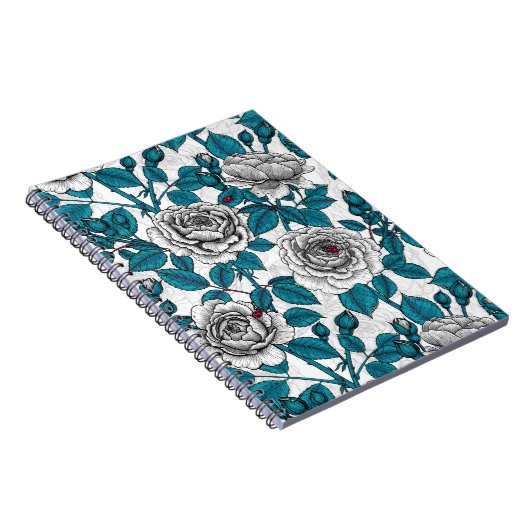 Witte rozen en ladybugs notitieboek (Rechterzijde)