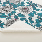 Witte rozen en ladybugs sherpa deken (3/4)