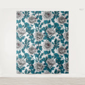 Witte rozen en ladybugs wandkleed (Voorkant)