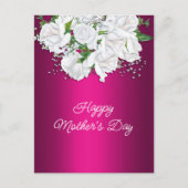 Witte rozen en lichtroze Moederdag Briefkaart (Voorkant)