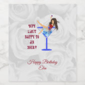 Witte rozen en meisje wijn etiket (Enkel label)