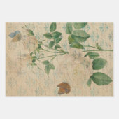 witte rozen en vlinder inpakpapier vel (Voorkant)
