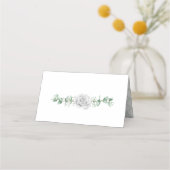 Witte Rozen Eucalyptus Baby's Ademplaats Kaarten (Achterkant)