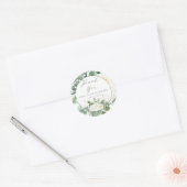 Witte rozen | Eucalyptus Floral Ronde Sticker (Envelop)