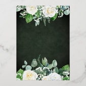 Witte rozen | Eucalyptus Greenery Graduy Party Folie Uitnodiging (Achterkant)