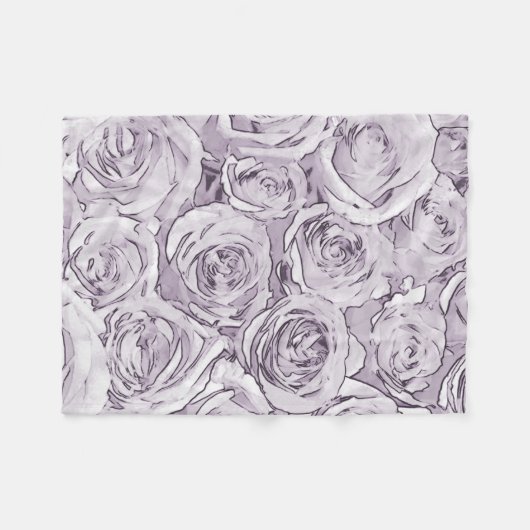 Witte rozen fleece deken (Voorkant (Horizontaal))