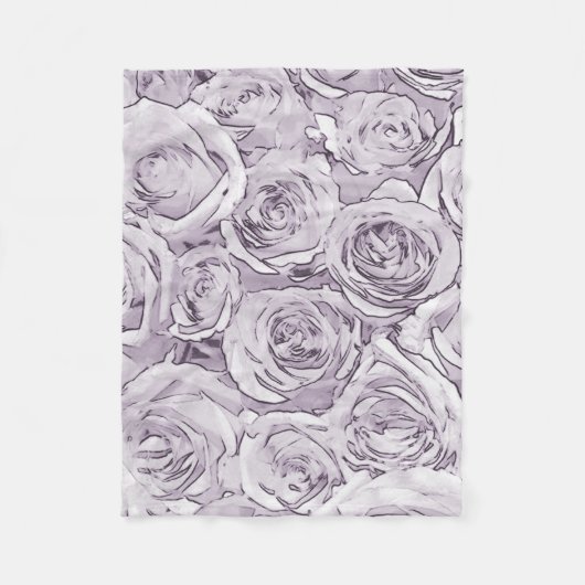 Witte rozen fleece deken (Voorkant)
