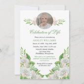 Witte rozen | Florale viering van het leven van or Kaart (Voorkant)