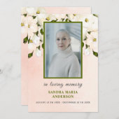 Witte Rozen Foto Begrafenis Gebed Kaart (Voorkant / Achterkant)