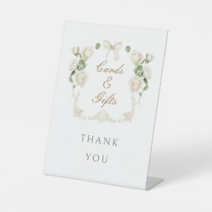 Witte Rozen Frame Kaarten & Cadeaus Reclamebord Met Voetstuk