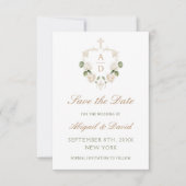 Witte Rozen Frame Religieuze Trouwdag Save The Dat Date (Voorkant)