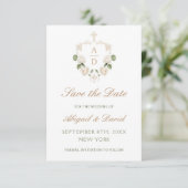 Witte Rozen Frame Religieuze Trouwdag Save The Dat Date (Staand voorkant)