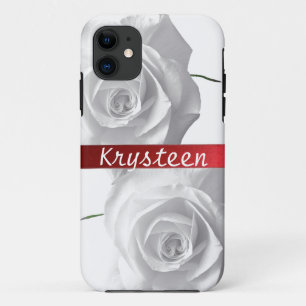 Witte rozen gepersonaliseerde iPhone 5 hoes