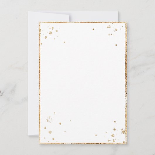 Witte Rozen Goud Elegante Moderne Bruiloft Save The Date (Achterkant)
