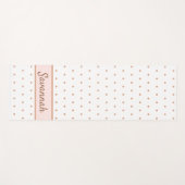 Witte rozen goudbruine roze stippen monogram naam yogamat (Voorkant (horizontaal))