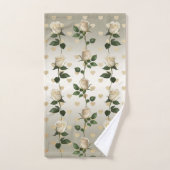 Witte Rozen Gouden Harten Handdoek Set (Handdoek)