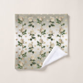 Witte Rozen Gouden Harten Handdoek Set (Wasdoekje)
