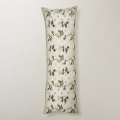 Witte Rozen Gouden Harten Lichaamskussen (Achterkant (Verticaal))