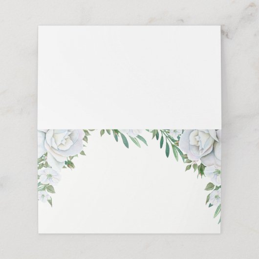 Witte Rozen Groen Bladgroen Bruiloft (Buitenkant ongevouwen)