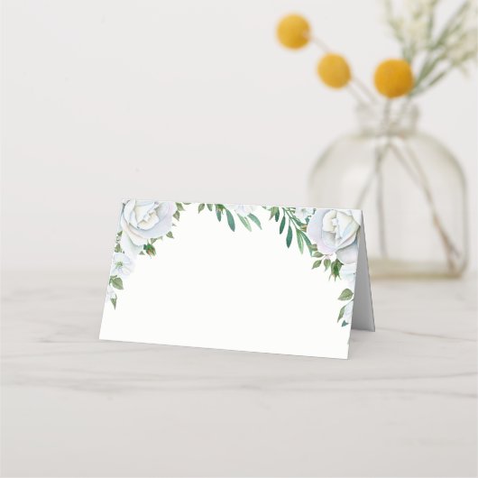 Witte Rozen Groen Bladgroen Bruiloft (Voorkant)