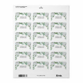 Witte Rozen Groen Bladgroen Bruiloft Etiket (Full Sheet)