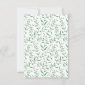 Witte Rozen Groen Bladgroen Bruiloft RSVP Kaartje (Achterkant)