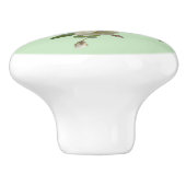 Witte Rozen Groene Achtergrond Keramische Knop (Zijkant)