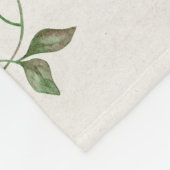 Witte Rozen Groene bladeren Fleece Deken (Hoek)