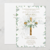 Witte Rozen Groene Christelijke Trouw Bijbelvers Kaart (Voorkant / Achterkant)