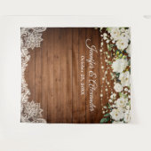 Witte Rozen Groene Huwelijksfotocabine Achtergrond Wandkleed (Voorkant (horizontaal))