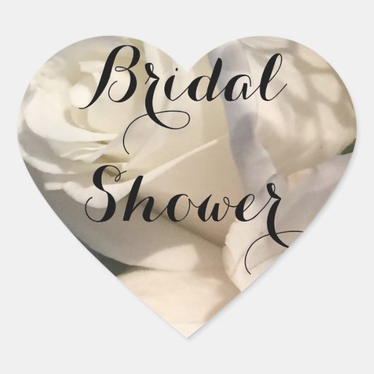 Witte rozen hart sticker (Voorkant)