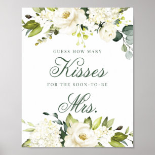 Witte Rozen Hoeveel Kusjes Bord Poster