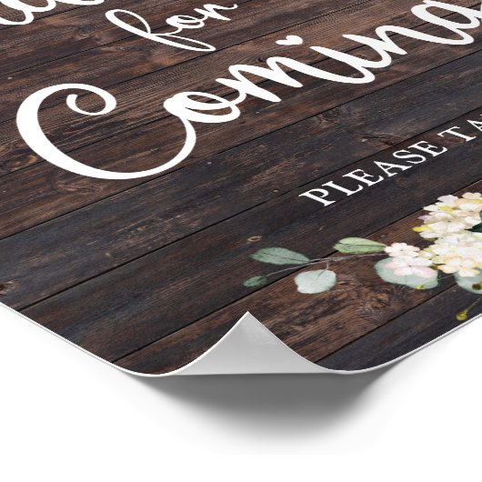 Witte rozen hydrangeas bedankt voor aankomend bord poster (Hoek)