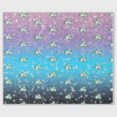 Witte rozen in de mousserende ombre douche cadeaupapier (Vlak)