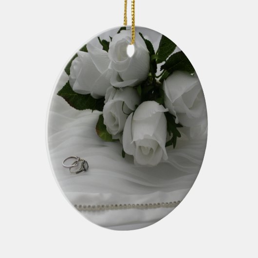 witte rozen keramisch ornament (Rechts)