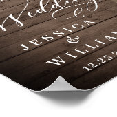 Witte Rozen Lantaarn Rustieke Houten Welkom Bruilo Poster (Hoek)