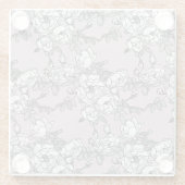 Witte rozen lavendel achtergrond glazen onderzetter (Achterkant)