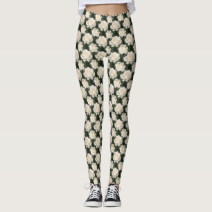 Witte rozen leggings