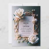 Witte rozen met gouden Ornamenten Kaart (Voorkant)