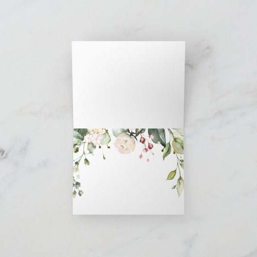 Witte rozen, moeder van de bruid bruiloft bedankkaart (Binnen)