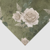 Witte rozen op groene ontkoppeling tissuepapier (Detail)