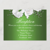  witte rozen op groene weddenschappen informatiekaartje (Voorkant)