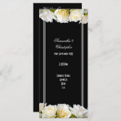 Witte rozen op het programma voor de bruiloft in d (Voorkant / Achterkant)